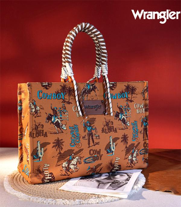 Wrangler Cowboy Dual Sided Print Canvas Wide Tote