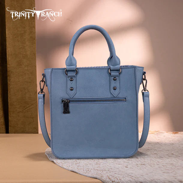 Trinity Ranch Floral Tooled Tote Crossbody bag