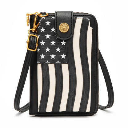 American Flag RFID Crossbody Phone Wallet