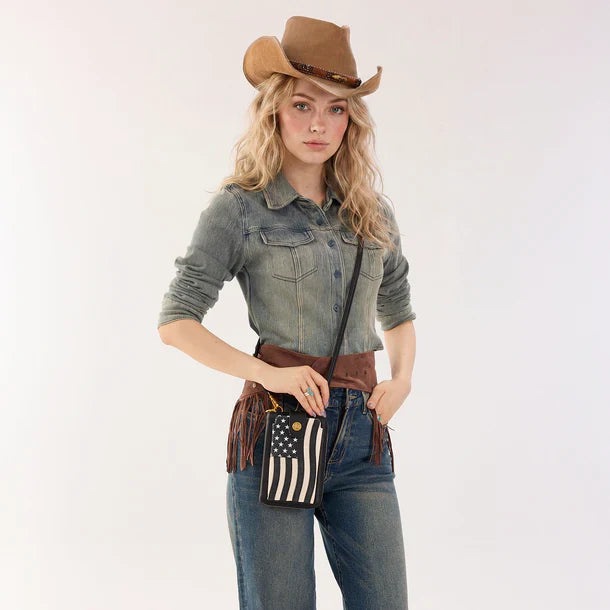 American Flag RFID Crossbody Phone Wallet