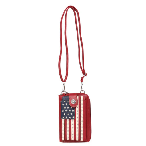Montana West American Flag Phone Crossbody Bag