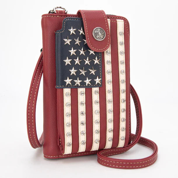 Montana West American Flag Phone Crossbody Bag